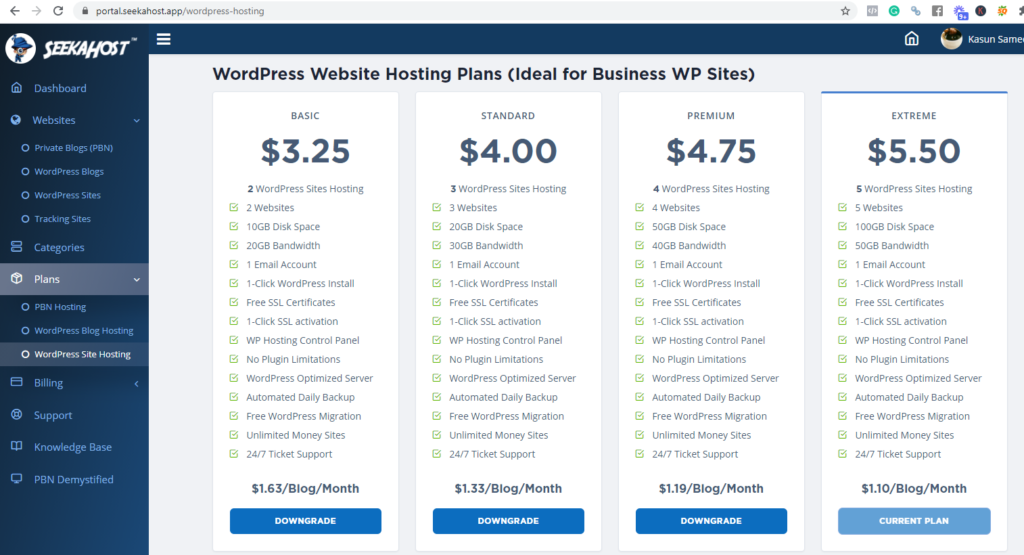 wordpress-hosting-plans-in-seekahost-app
